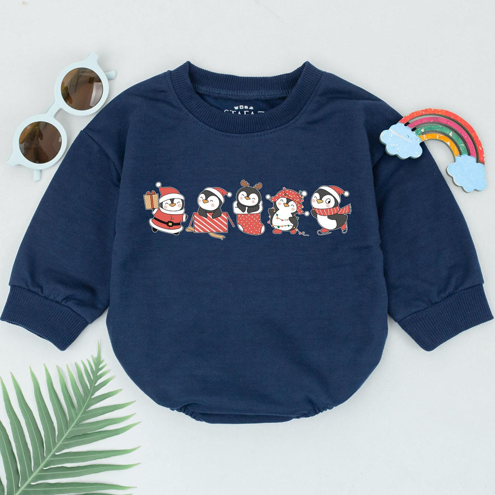 Penguin Christmas Baby Romper for Newborn Girls First Holiday Outfit Cute Festive Design Baby Shower Gift Soft Comfortable Xmas Clothes