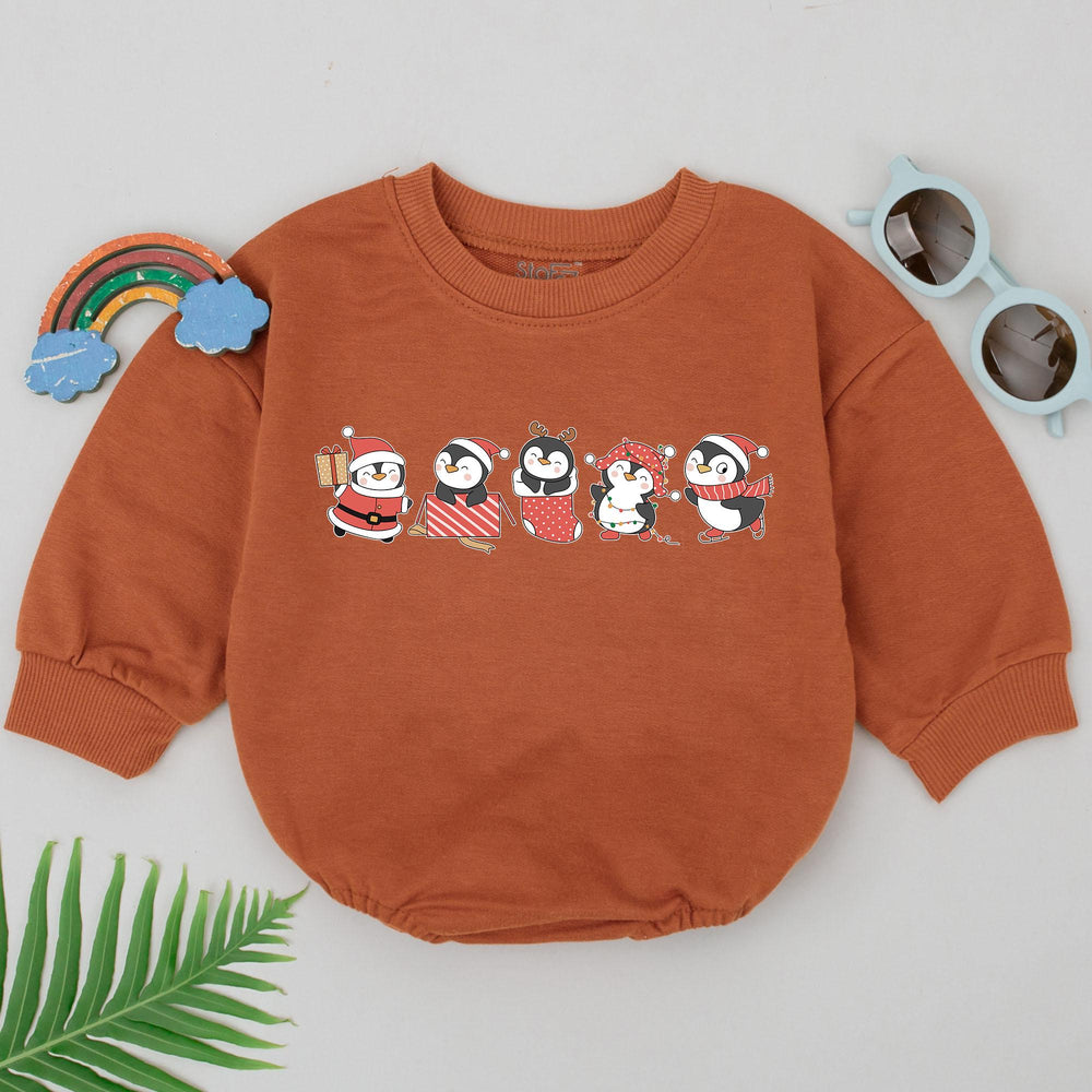 Penguin Christmas Baby Romper for Newborn Girls First Holiday Outfit Cute Festive Design Baby Shower Gift Soft Comfortable Xmas Clothes