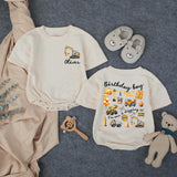 Personalized 1st Birthday Boy Romper with Excavator Design Custom Name Outfit I’m One and Digging It Construction Theme Party Gift