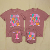 Personalized 1st Birthday Outfit Fun To Be One Bubble Romper and Family Matching Shirts for Baby Girl Party Celebration Custom Name Gift