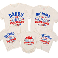 Personalized 4th of July Family Shirts Little Firecracker Outfit for Kids and Adults Patriotic Birthday Matching Independence Day Clothes