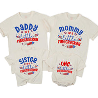Personalized 4th of July Family Shirts Little Firecracker Outfit for Kids and Adults Patriotic Birthday Matching Independence Day Clothes