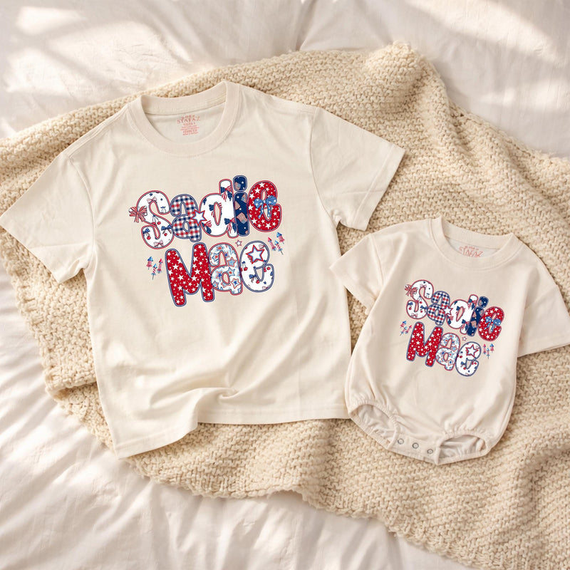 Personalized 4th of July Girl Bubble Romper, 250th Anniversary Toddler Girl Shirt, First Independence Day Clothes