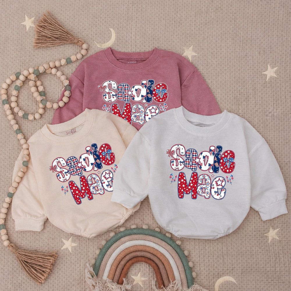Personalized 4th of July Girl Bubble Romper, 250th Anniversary Toddler Girl Shirt, First Independence Day Clothes