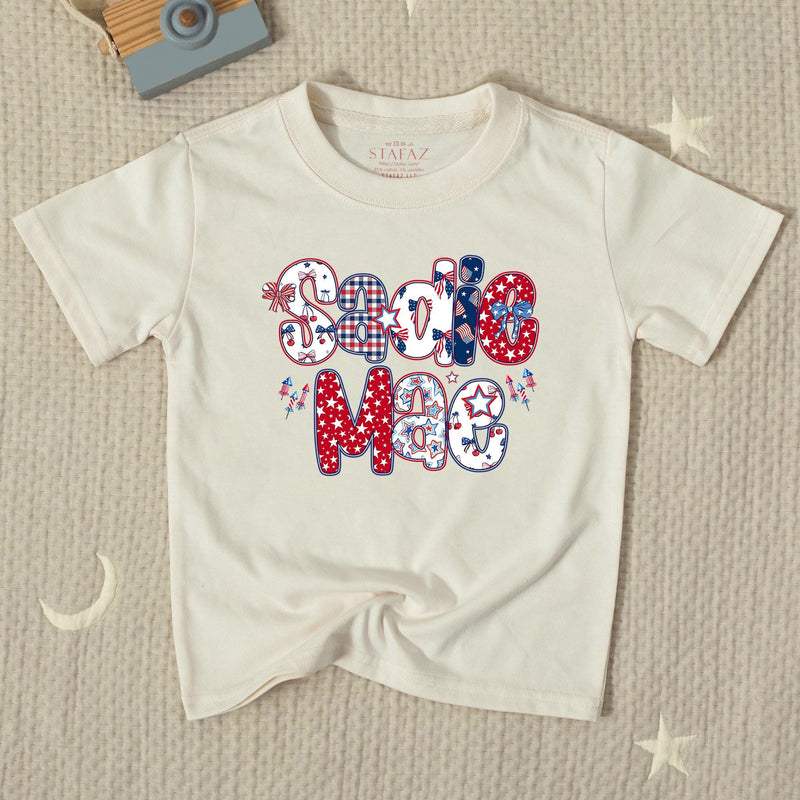 Personalized 4th of July Girl Bubble Romper, 250th Anniversary Toddler Girl Shirt, First Independence Day Clothes