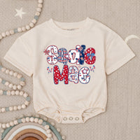Personalized 4th of July Girl Bubble Romper, 250th Anniversary Toddler Girl Shirt, First Independence Day Clothes