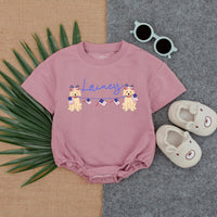 Personalized 4th of July Romper with Cute Puppies Red White Blue Design Patriotic Baby Outfit Ideal for Summer Toddler Gift