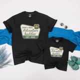 Personalized Adventure Buddies Matching Shirts for Dad & Baby, Custom Name & Year Design, Soft Cotton Outfit, Perfect 1st Father's Day Gift