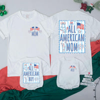 Personalized All American Boy Baby Romper with Patriotic Design for 4th of July, Toddler Independence Day Outfit, Cute Custom Gift