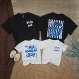 Personalized All American Boy Romper with Statue of Liberty Patriotic 4th of July Outfit for Baby Family Reunion Red White Blue