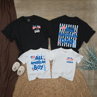 Personalized All American Boy Romper with Statue of Liberty Patriotic 4th of July Outfit for Baby Family Reunion Red White Blue