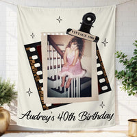 Personalized Audrey’s 40th Birthday Silk Banner with Retro Photo Design Nostalgic Party Backdrop Custom Milestone Birthday Decor Gift
