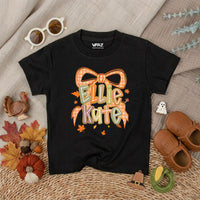 Personalized Autumn Baby Romper with Gingham Bow and Name Ellie Kate Fall Outfit Thanksgiving Baby Clothes Holiday Shower Gift