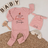 Personalized Baby Bodysuit with Cardinal Artwork, 'A Little Gift from Heaven' Quote, Soft Cotton Newborn Outfit, Memorial Gift from Grandpa