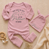 Personalized Baby Bodysuit & Hat Set - Hand Picked for Earth by My Papaw in Heaven - Soft Cotton Newborn Outfit for Memorial Gift