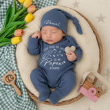 Personalized Baby Bodysuit & Hat Set - Hand Picked for Earth by My Papaw in Heaven - Soft Cotton Newborn Outfit for Memorial Gift