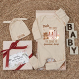 Personalized Baby Bodysuit Pack My Bags I'm Going to Grandma's House Bear Design Newborn Outfit Soft Cotton New Grandparent Gift