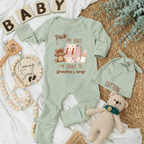 Personalized Baby Bodysuit Pack My Bags I'm Going to Grandma's House Bear Design Newborn Outfit Soft Cotton New Grandparent Gift
