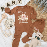 Personalized Baby Bodysuit Pack My Bags I'm Going to Grandma's House Bear Design Newborn Outfit Soft Cotton New Grandparent Gift