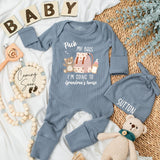 Personalized Baby Bodysuit Pack My Bags I'm Going to Grandma's House Bear Design Newborn Outfit Soft Cotton New Grandparent Gift