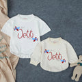Personalized Baby Boy Bubble Romper with Airplane Design Soft Blue Gingham Outfit Infant Birthday Gift Custom Name Cotton Comfortable