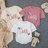Personalized Baby Boy Bubble Romper with Airplane Design Soft Blue Gingham Outfit Infant Birthday Gift Custom Name Cotton Comfortable