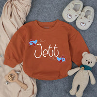 Personalized Baby Boy Bubble Romper with Airplane Design Soft Blue Gingham Outfit Infant Birthday Gift Custom Name Cotton Comfortable