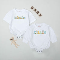 Personalized Baby Boy Easter Romper with Bunny Ears Soft Cotton First Easter Outfit Custom Name Gift Festive Gingham Pattern