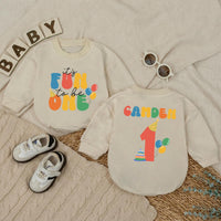 Personalized Baby Boy First Birthday Romper, It's Fun to Be One Outfit with Name, Party Hat and Balloons Design, Cake Smash Celebration Wear