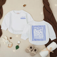 Personalized Baby Boy Summer Romper with Name, Soft Periwinkle Beach Outfit, Custom Hudson Wave Design for Vacation or Playtime