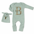 Personalized Baby Camouflage Monogram Outfit with Deer Hat Custom Name Newborn Coming Home Clothes Hunting Gift for Boys and Girls
