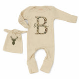 Personalized Baby Camouflage Monogram Outfit with Deer Hat Custom Name Newborn Coming Home Clothes Hunting Gift for Boys and Girls
