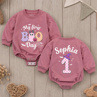 Personalized Baby Girl Halloween Romper with My First Boo Day Design, Soft Cotton Outfit for First Birthday or Fall Celebrations