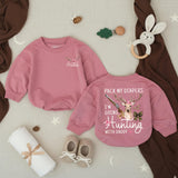 Personalized Baby Girl Hunting Outfit with Deer Bow Design, Pack My Diapers I’m Going Hunting with Daddy, Rustic Newborn Coming Home Gift