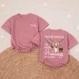 Personalized Baby Girl Hunting Outfit with Deer Bow Design, Pack My Diapers I’m Going Hunting with Daddy, Rustic Newborn Coming Home Gift