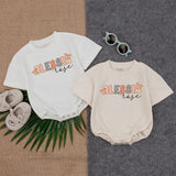Personalized Baby Girl Name Romper Soft Pastel Colors Cute First Outfit Floral Polka Dot Stripes Going Home Newborn Gift