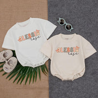 Personalized Baby Girl Name Romper Soft Pastel Colors Cute First Outfit Floral Polka Dot Stripes Going Home Newborn Gift