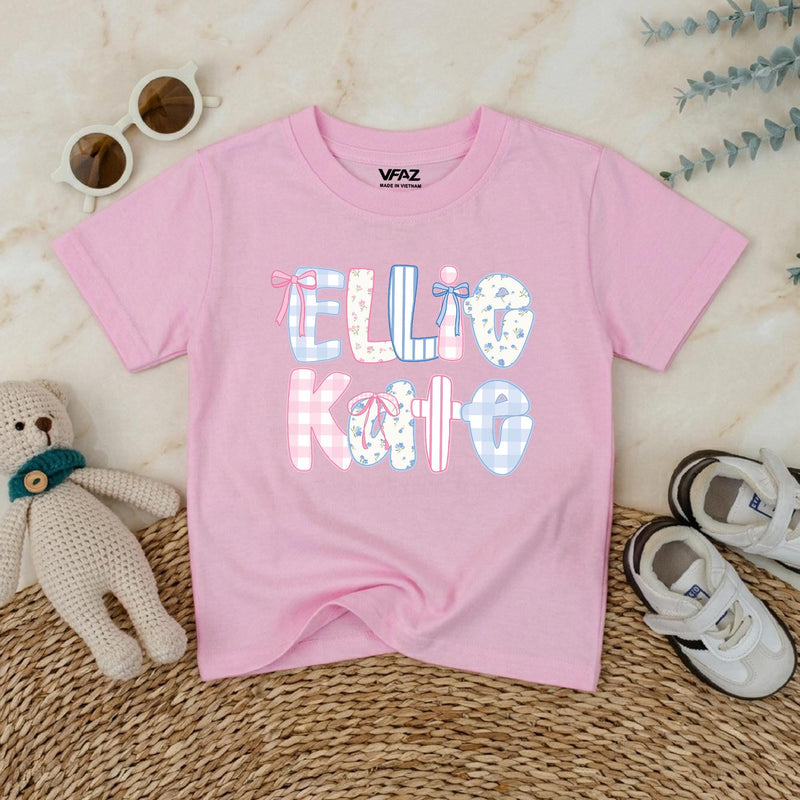 Personalized Baby Girl Romper with Ellie Kate Bow Design Pastel Floral Patterns Cute Summer Outfit Gift for Toddlers and Infants