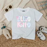 Personalized Baby Girl Romper with Ellie Kate Bow Design Pastel Floral Patterns Cute Summer Outfit Gift for Toddlers and Infants