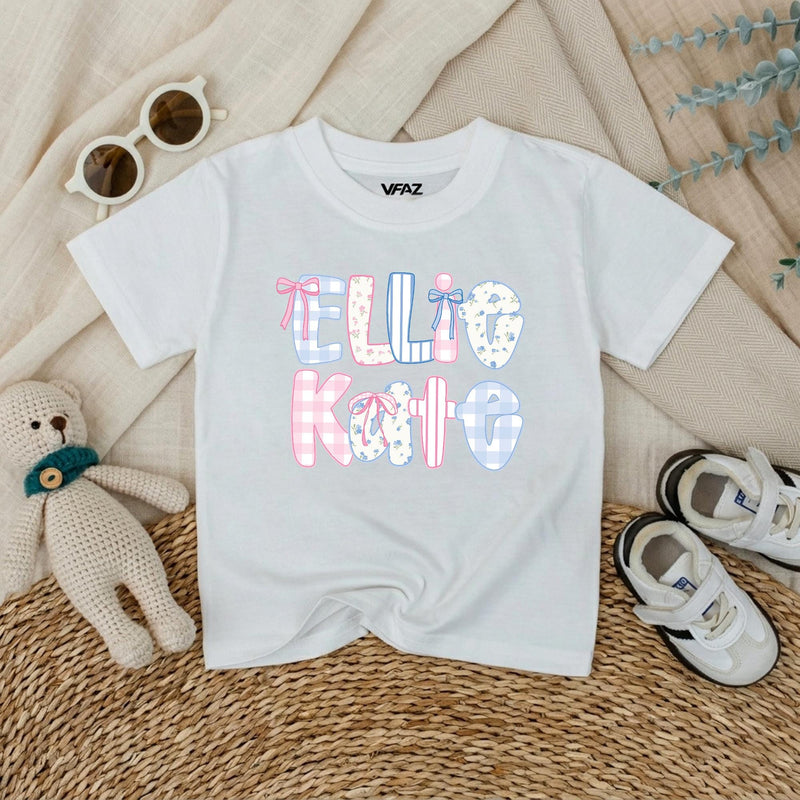 Personalized Baby Girl Romper with Ellie Kate Bow Design Pastel Floral Patterns Cute Summer Outfit Gift for Toddlers and Infants