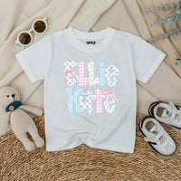 Personalized Baby Girl Romper with Floral, Gingham, and Striped Letter Design Custom Name Outfit for First Birthday or Baby Shower Gift