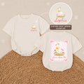 Personalized Baby Girl Romper with 'Jesus Loves Me' Goose Design, Custom Name, Soft Cotton Outfit for Newborns, Perfect for Baby Showers