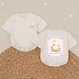Personalized Baby Girl Romper with 'Jesus Loves Me' Goose Design, Custom Name, Soft Cotton Outfit for Newborns, Perfect for Baby Showers