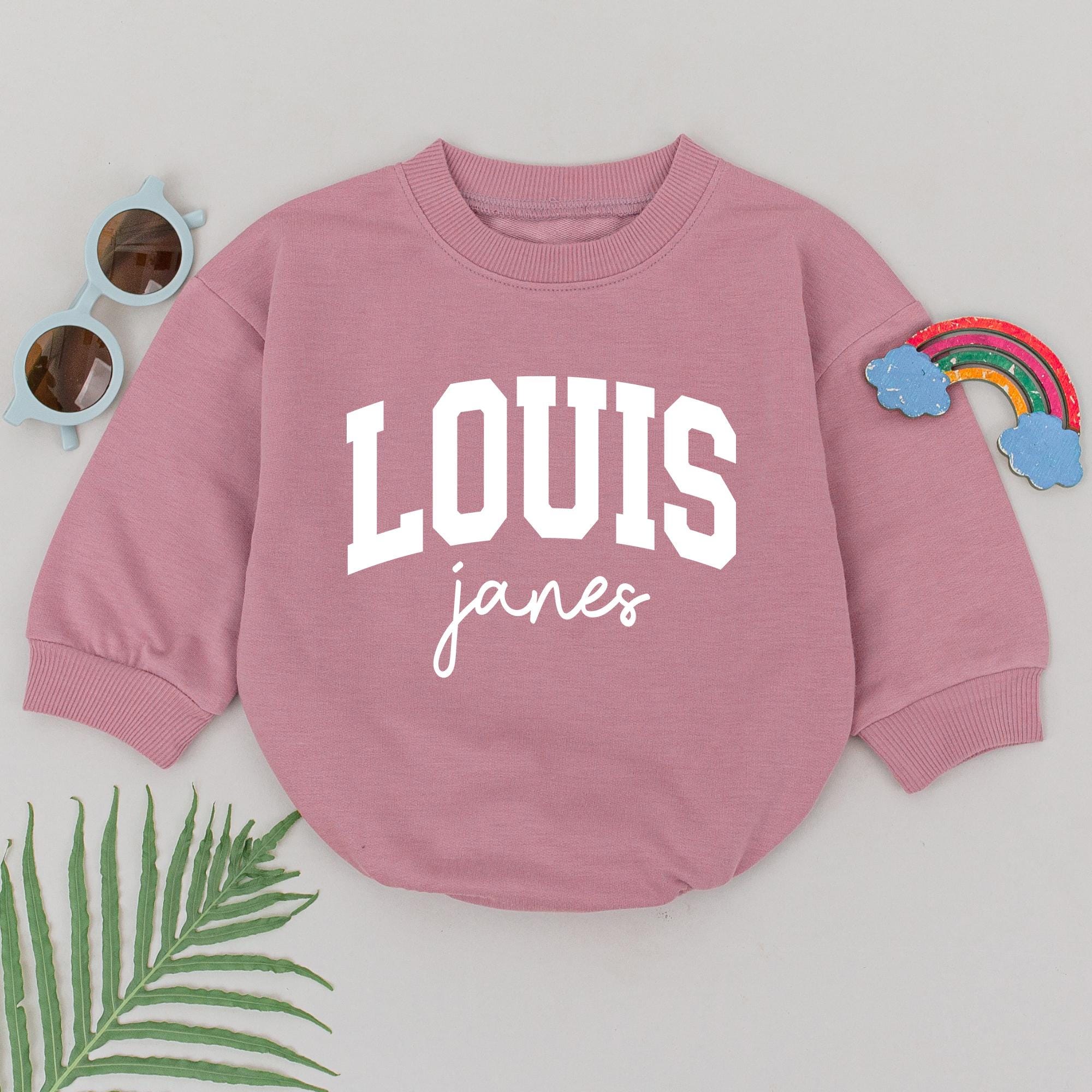 Personalized Baby Girl Romper with Name Design Long Sleeve Bodysuit Newborn Gift Soft Cotton Going Home Outfit for Infant Customization