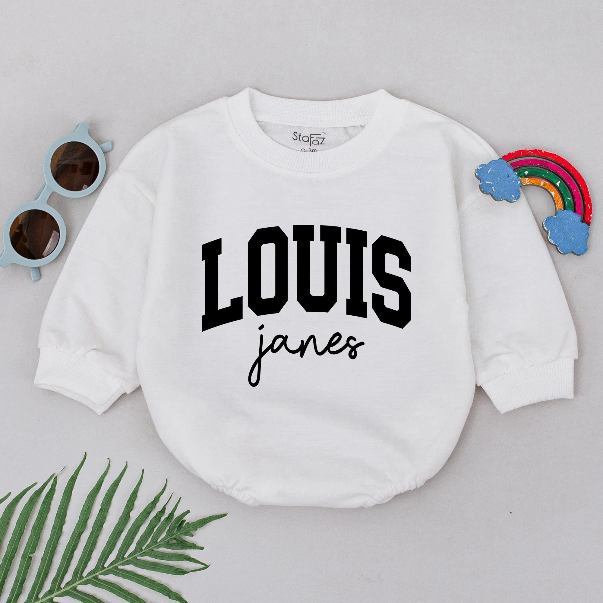 Personalized Baby Girl Romper with Name Design Long Sleeve Bodysuit Newborn Gift Soft Cotton Going Home Outfit for Infant Customization