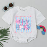 Personalized Baby Girl Romper Olivia Grace Design with Pink Bows and Floral Patterns Soft Cotton Summer Outfit for Newborns and Toddlers