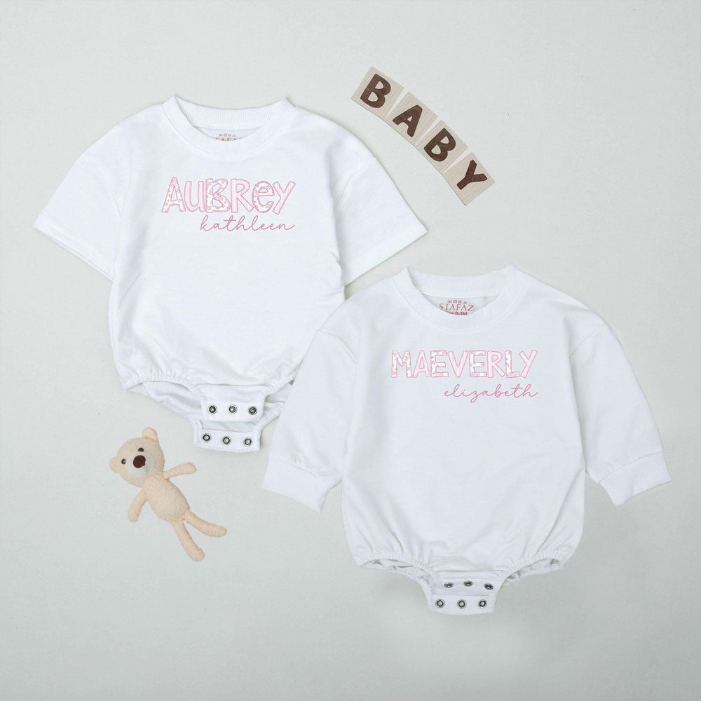 Personalized Baby Girl Romper with Pink Floral Name Custom Bodysuit Sweet Coming Home Outfit Soft Cotton Baby Shower Gift Clothes