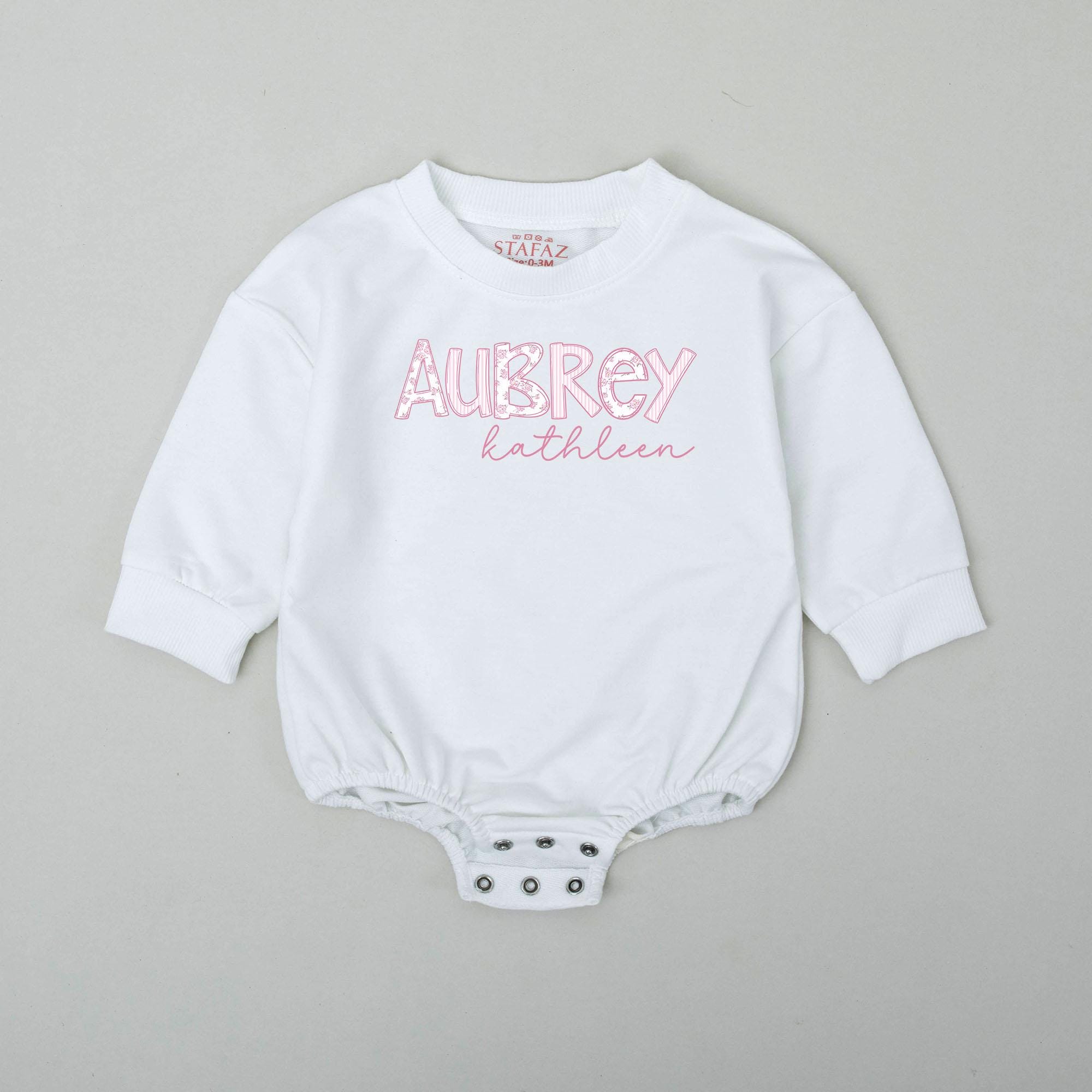Personalized Baby Girl Romper with Pink Floral Name Custom Bodysuit Sweet Coming Home Outfit Soft Cotton Baby Shower Gift Clothes