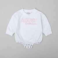 Personalized Baby Girl Romper with Pink Floral Name Custom Bodysuit Sweet Coming Home Outfit Soft Cotton Baby Shower Gift Clothes