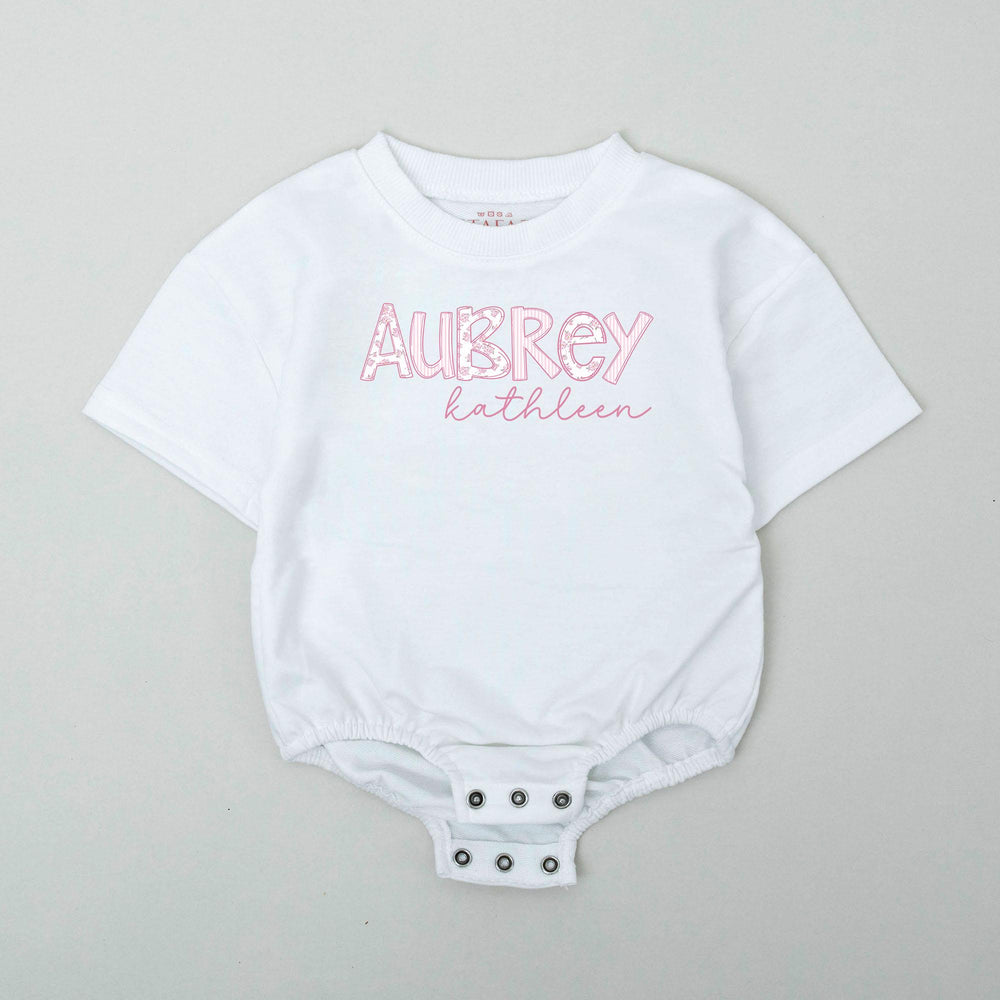 Personalized Baby Girl Romper with Pink Floral Name Custom Bodysuit Sweet Coming Home Outfit Soft Cotton Baby Shower Gift Clothes